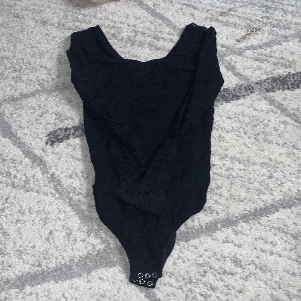 Black mesh body suit